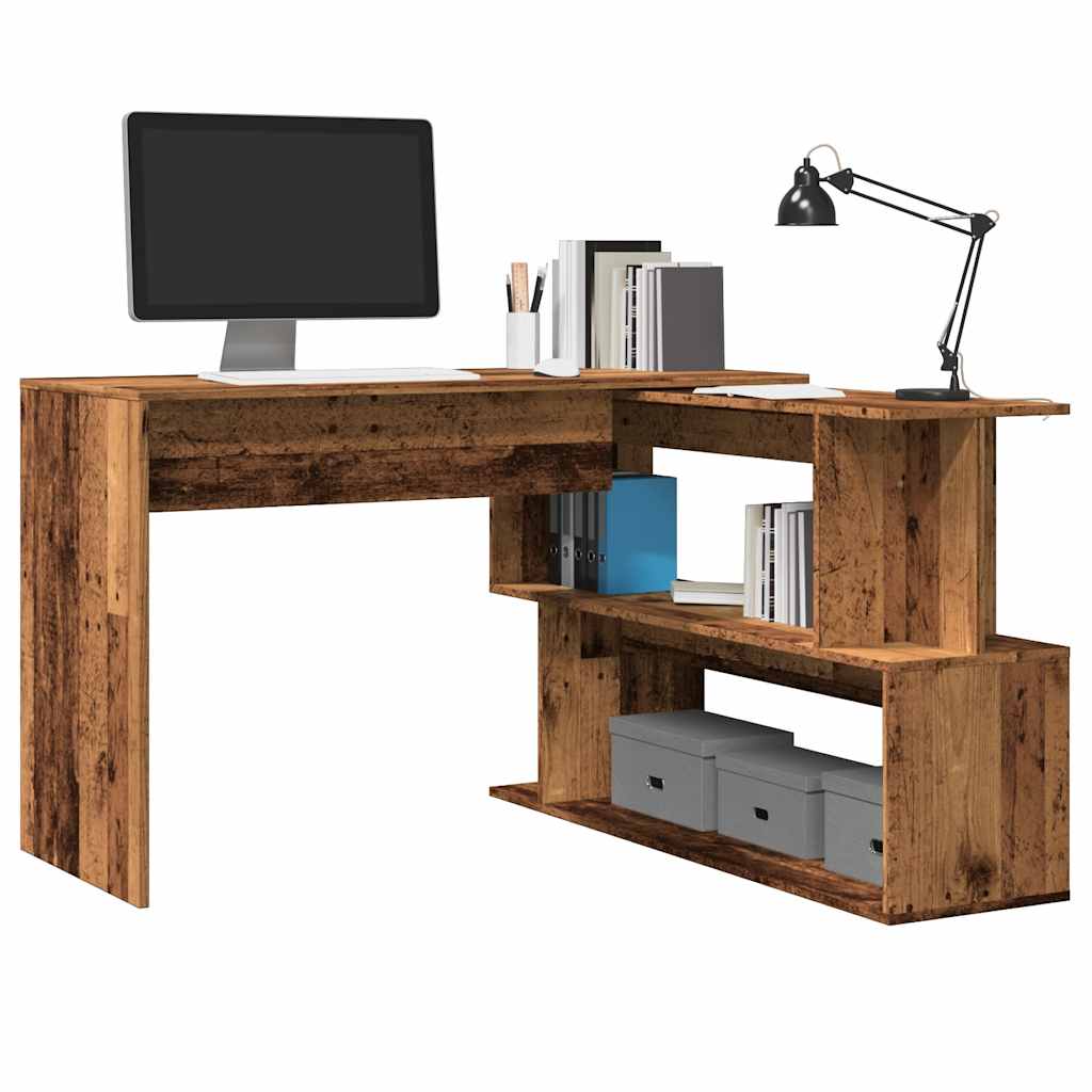 Bureau d'angle vieux bois 200,5x50x76 cm bois d'ingénierie - XIOS