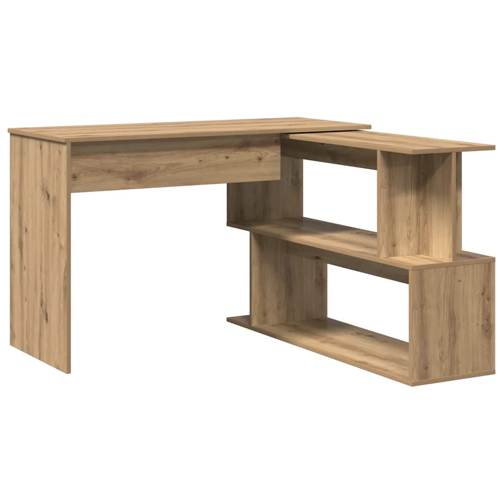 Bureau d'angle chêne artisanal 200,5x50x76 cm bois d'ingénierie - XIOS