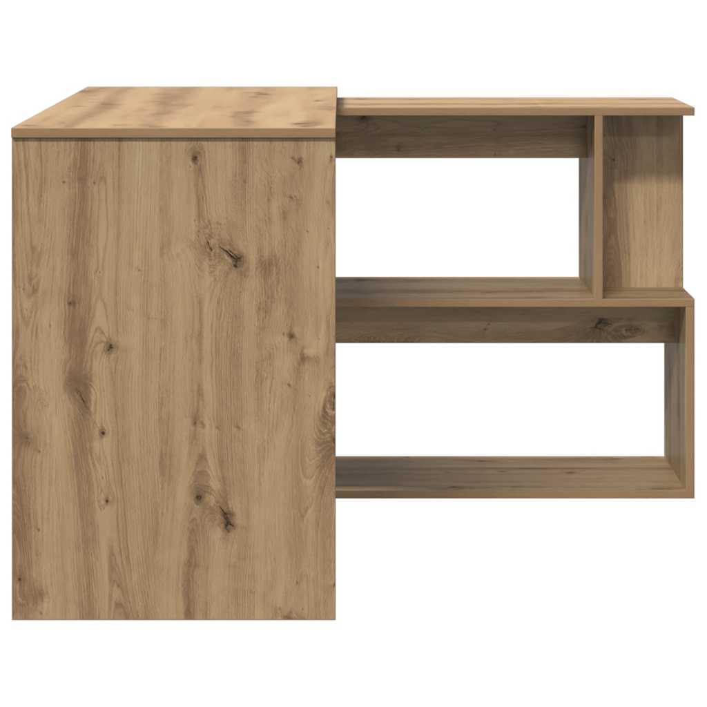Bureau d'angle chêne artisanal 200,5x50x76 cm bois d'ingénierie - XIOS