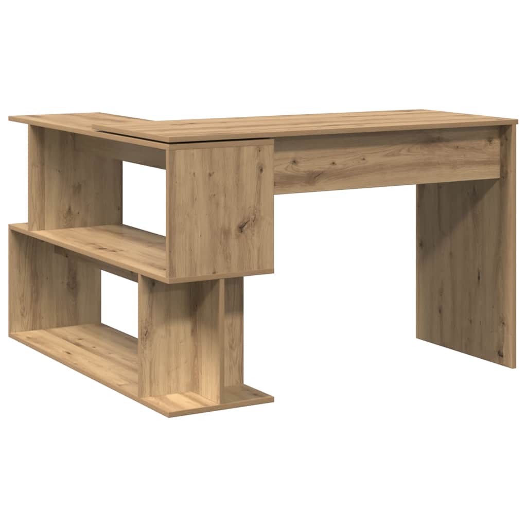 Bureau d'angle chêne artisanal 200,5x50x76 cm bois d'ingénierie - XIOS