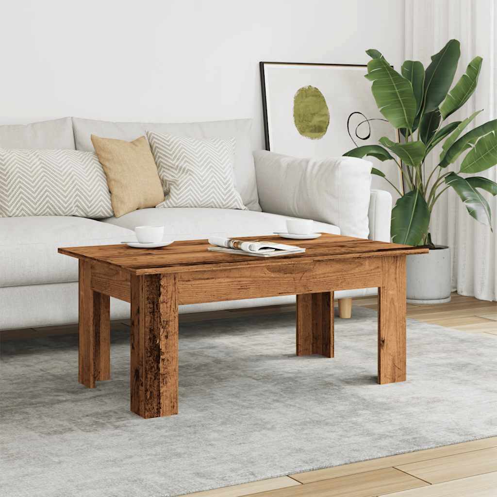 Table basse vieux bois 100x60x42 cm bois d'ingénierie - XIOS