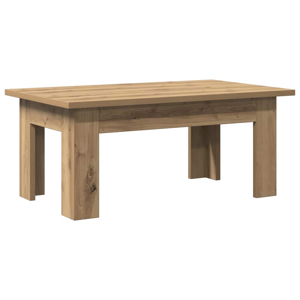 Table basse chêne artisanal 100x60x42 cm bois d'ingénierie - XIOS
