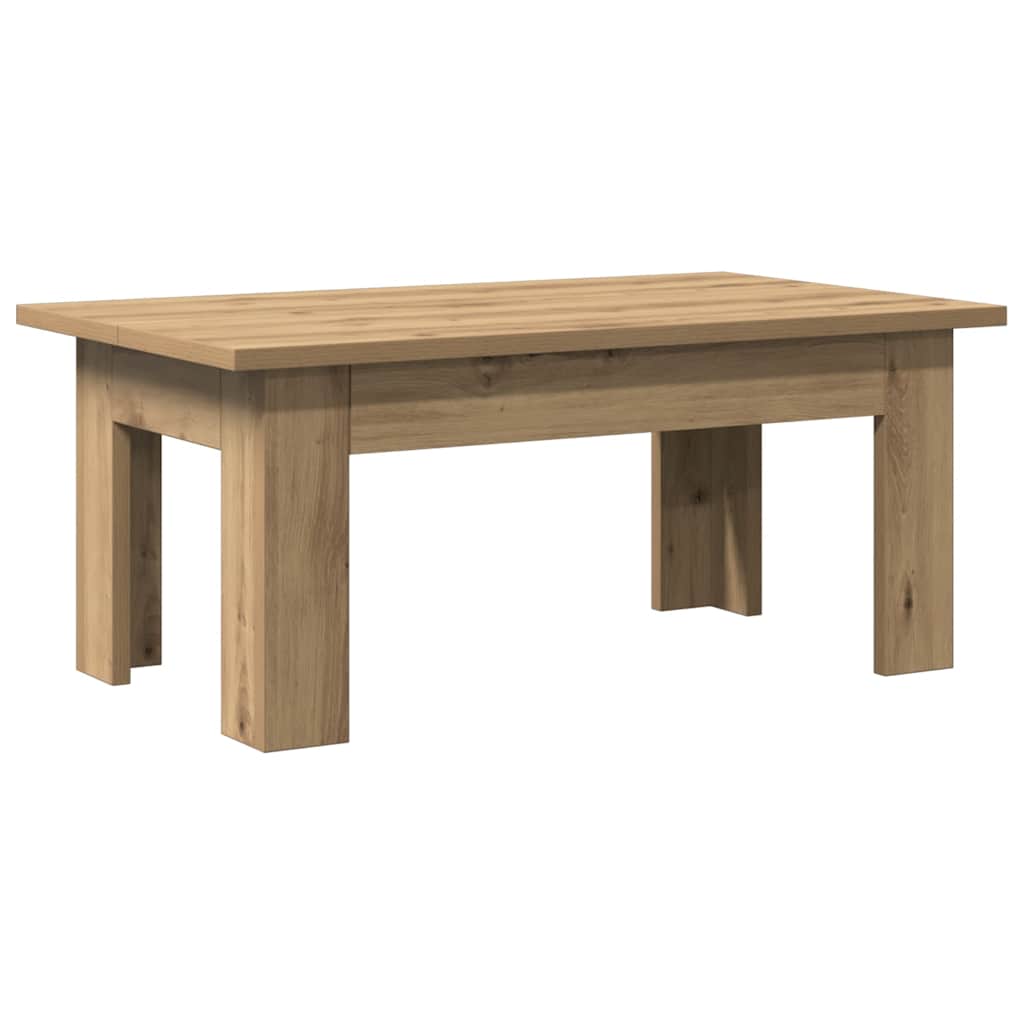 Table basse chêne artisanal 100x60x42 cm bois d'ingénierie - XIOS