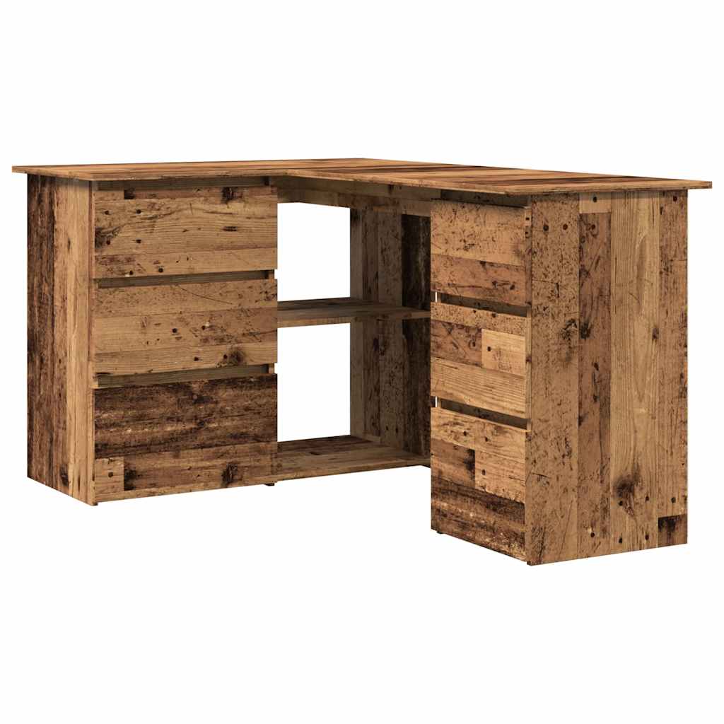 Bureau d'angle vieux bois 145x100x76 cm bois d'ingénierie - XIOS