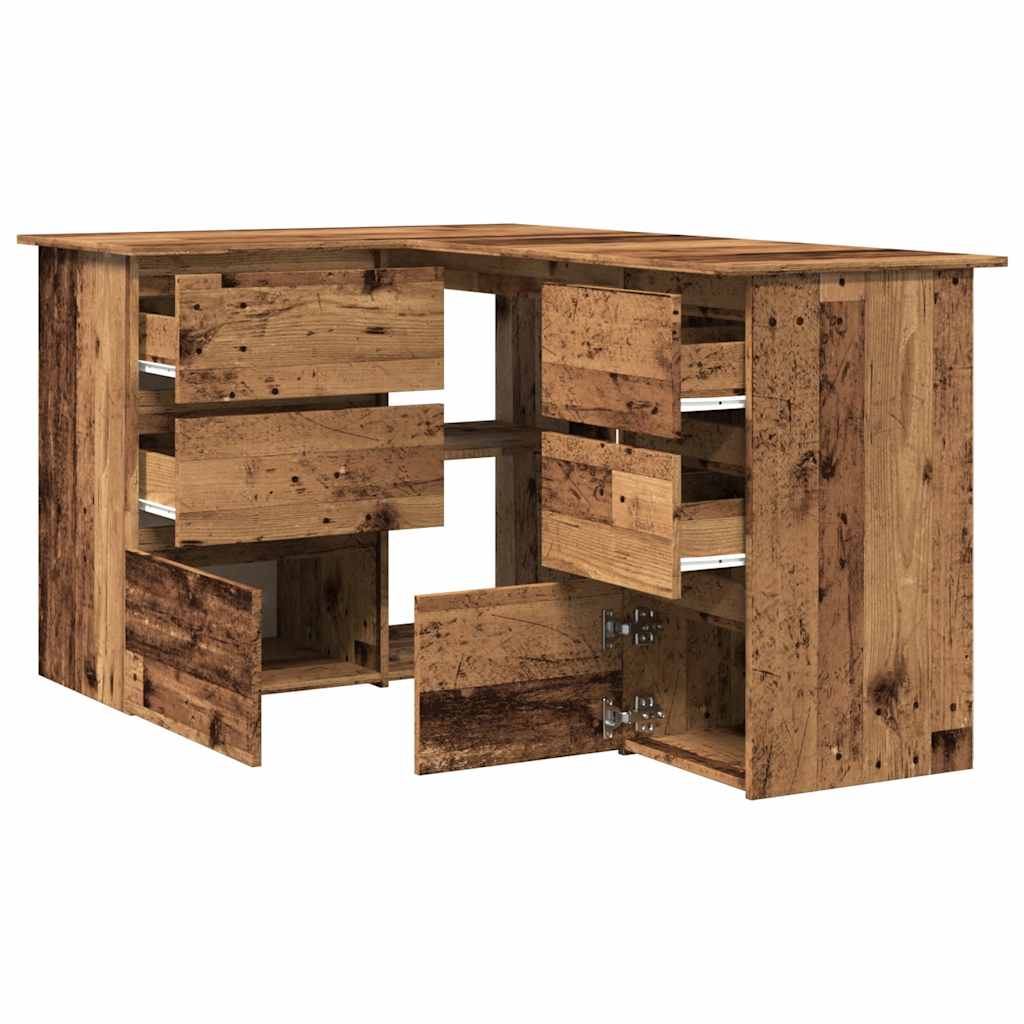 Bureau d'angle vieux bois 145x100x76 cm bois d'ingénierie - XIOS