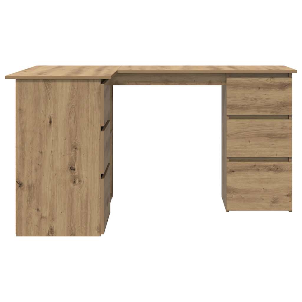 Bureau d'angle chêne artisanal 145x100x76 cm bois d'ingénierie - XIOS