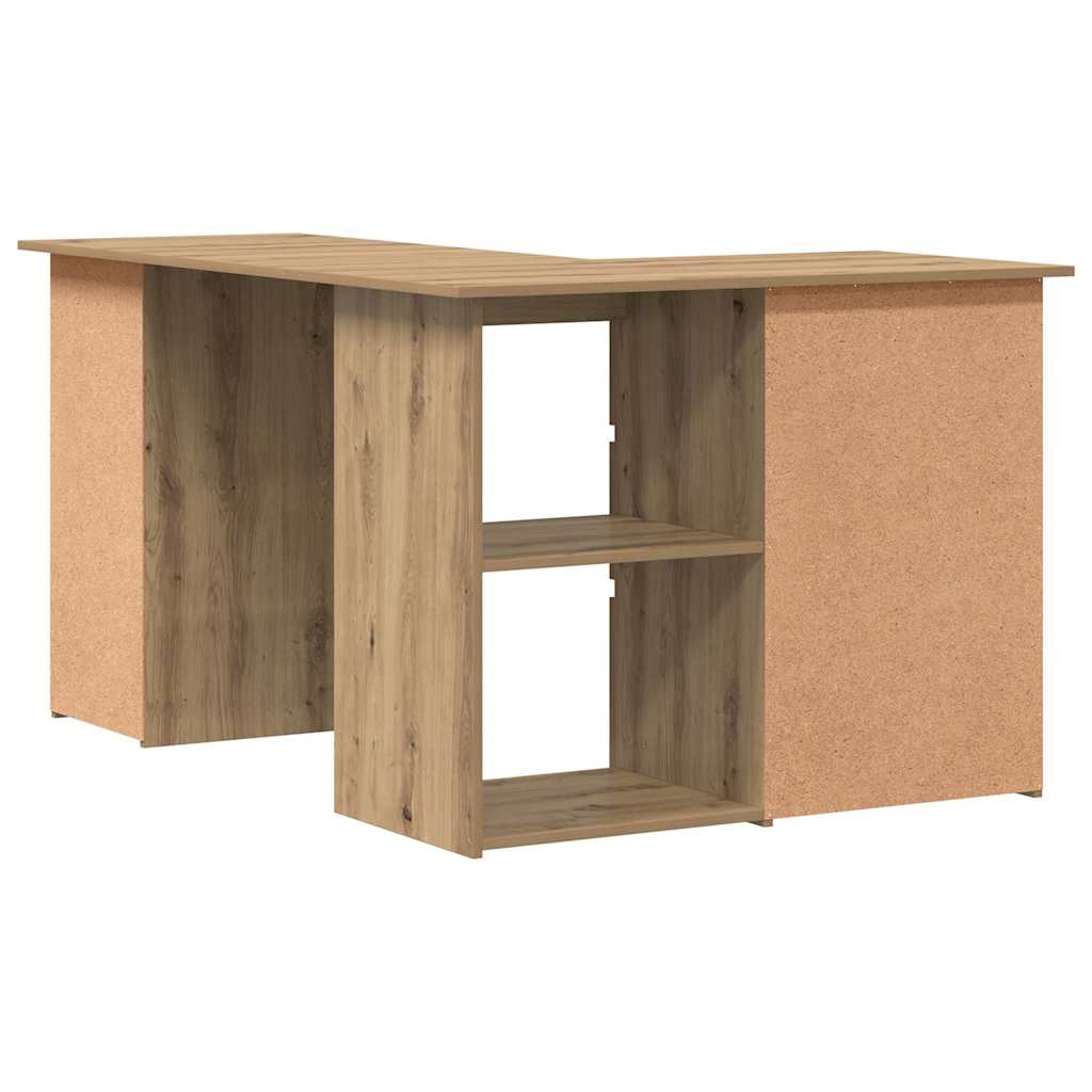 Bureau d'angle chêne artisanal 145x100x76 cm bois d'ingénierie - XIOS