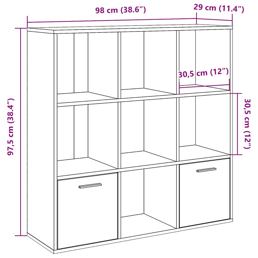 Meuble vieux bois 98x29x97,5 cm bois d'ingénierie - XIOS