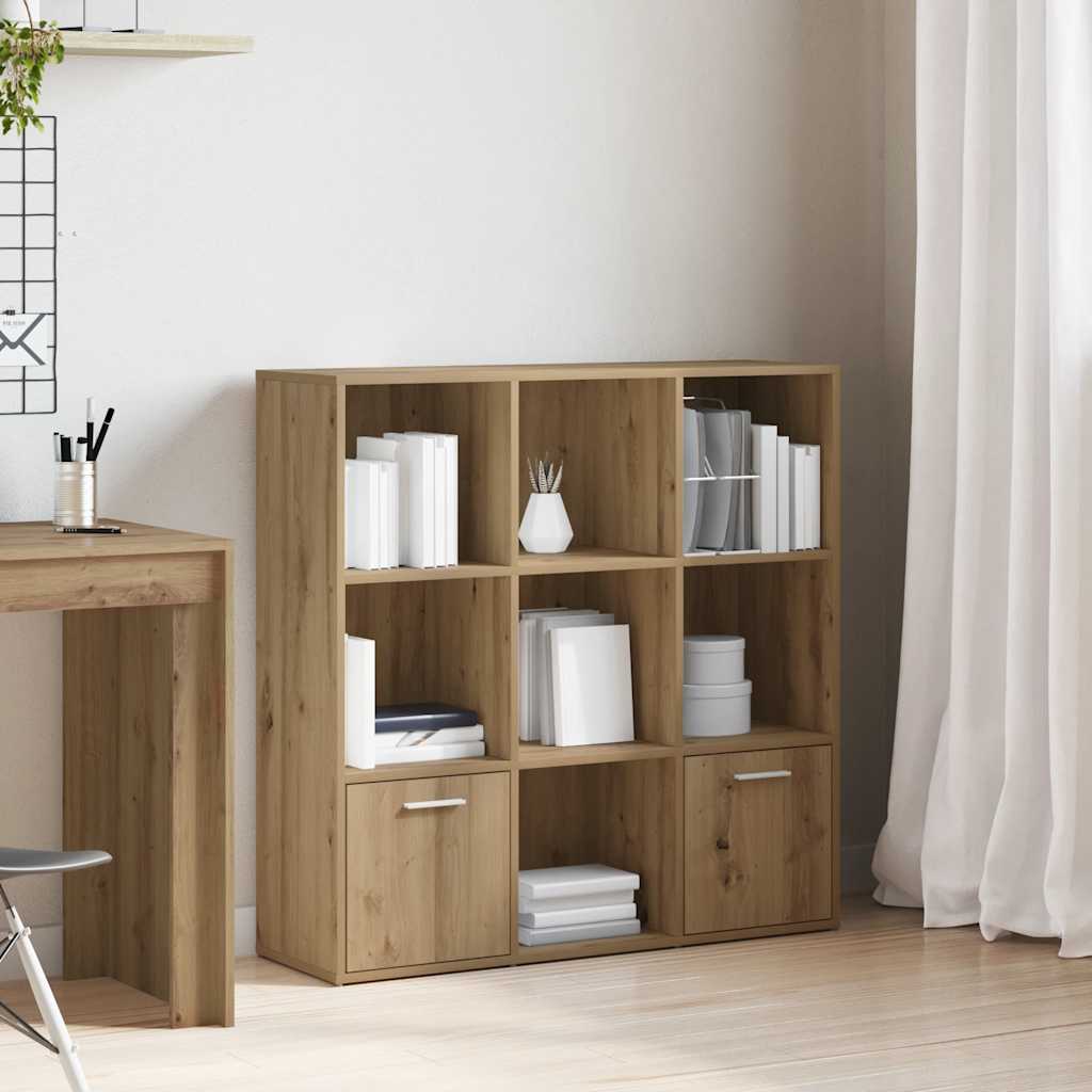 Bibliothèque chêne artisanal 98x29x97,5 cm bois d'ingénierie - XIOS