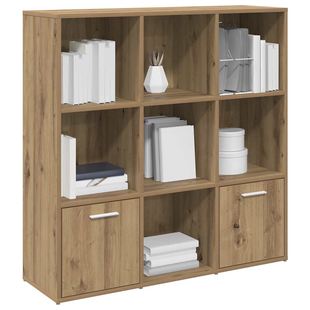 Bibliothèque chêne artisanal 98x29x97,5 cm bois d'ingénierie - XIOS