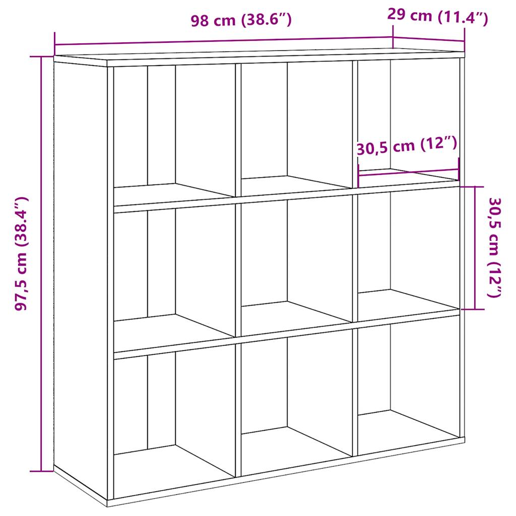 Armoire à livres vieux bois 98x29x97,5 cm - XIOS