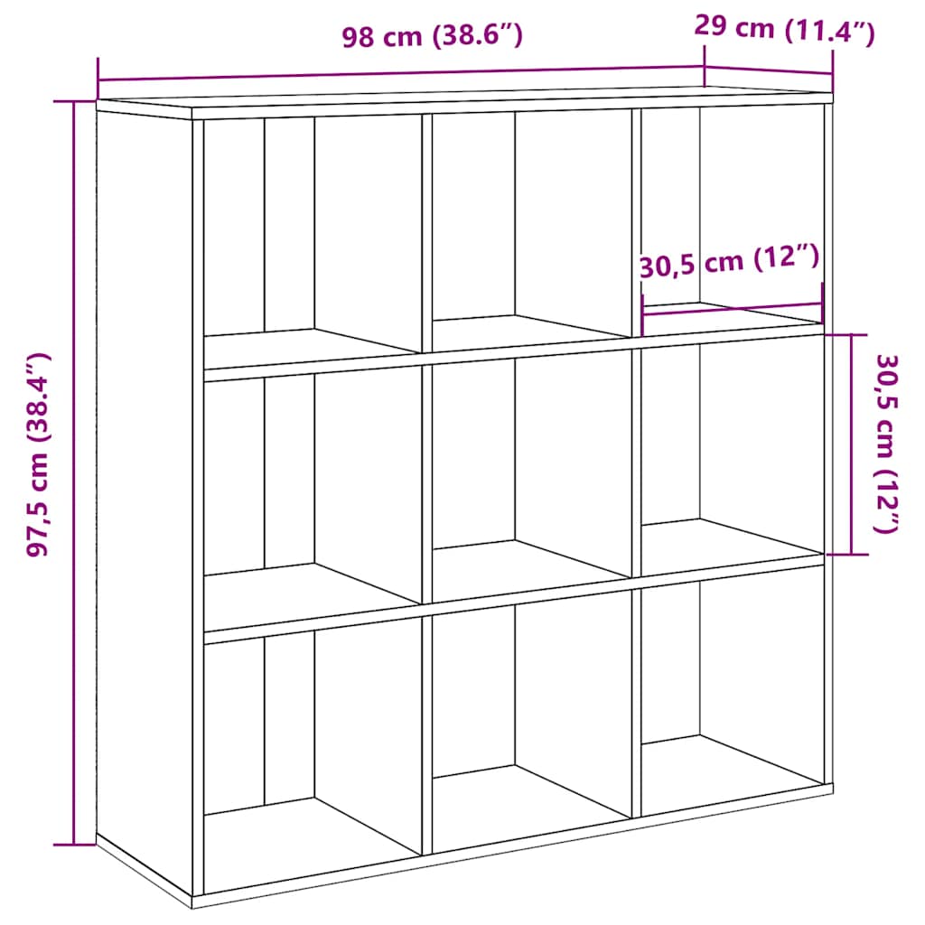 Armoire à livres chêne artisanal 98x29x97,5 cm - XIOS