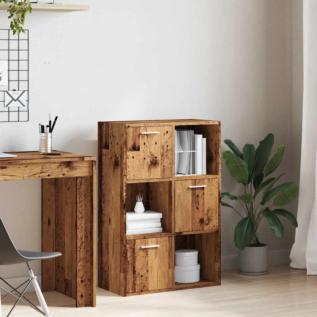 Bibliothèque vieux bois 60,5x30x90 cm bois d'ingénierie - XIOS
