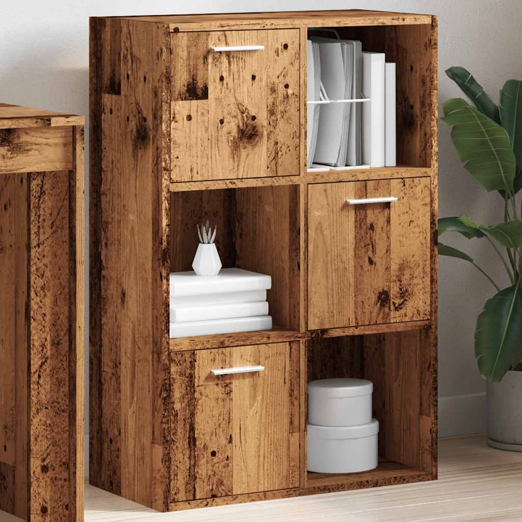 Bibliothèque vieux bois 60,5x30x90 cm bois d'ingénierie - XIOS