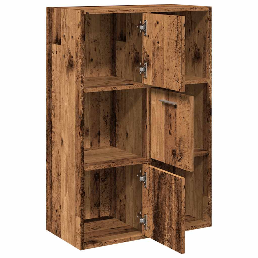 Bibliothèque vieux bois 60,5x30x90 cm bois d'ingénierie - XIOS
