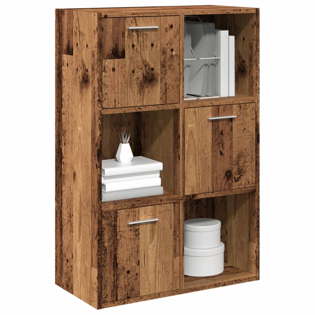 Bibliothèque vieux bois 60,5x30x90 cm bois d'ingénierie - XIOS