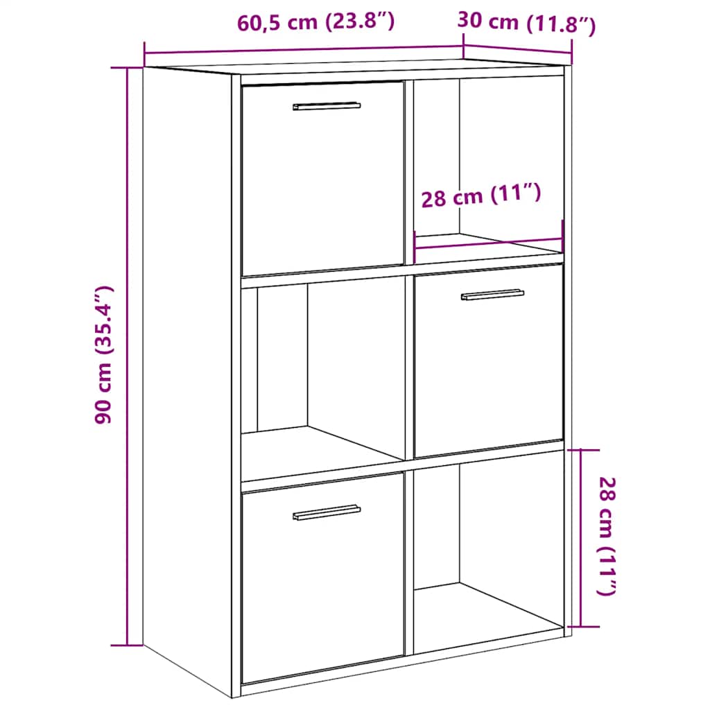 Bibliothèque chêne artisanal 60,5x30x90 cm bois d'ingénierie - XIOS