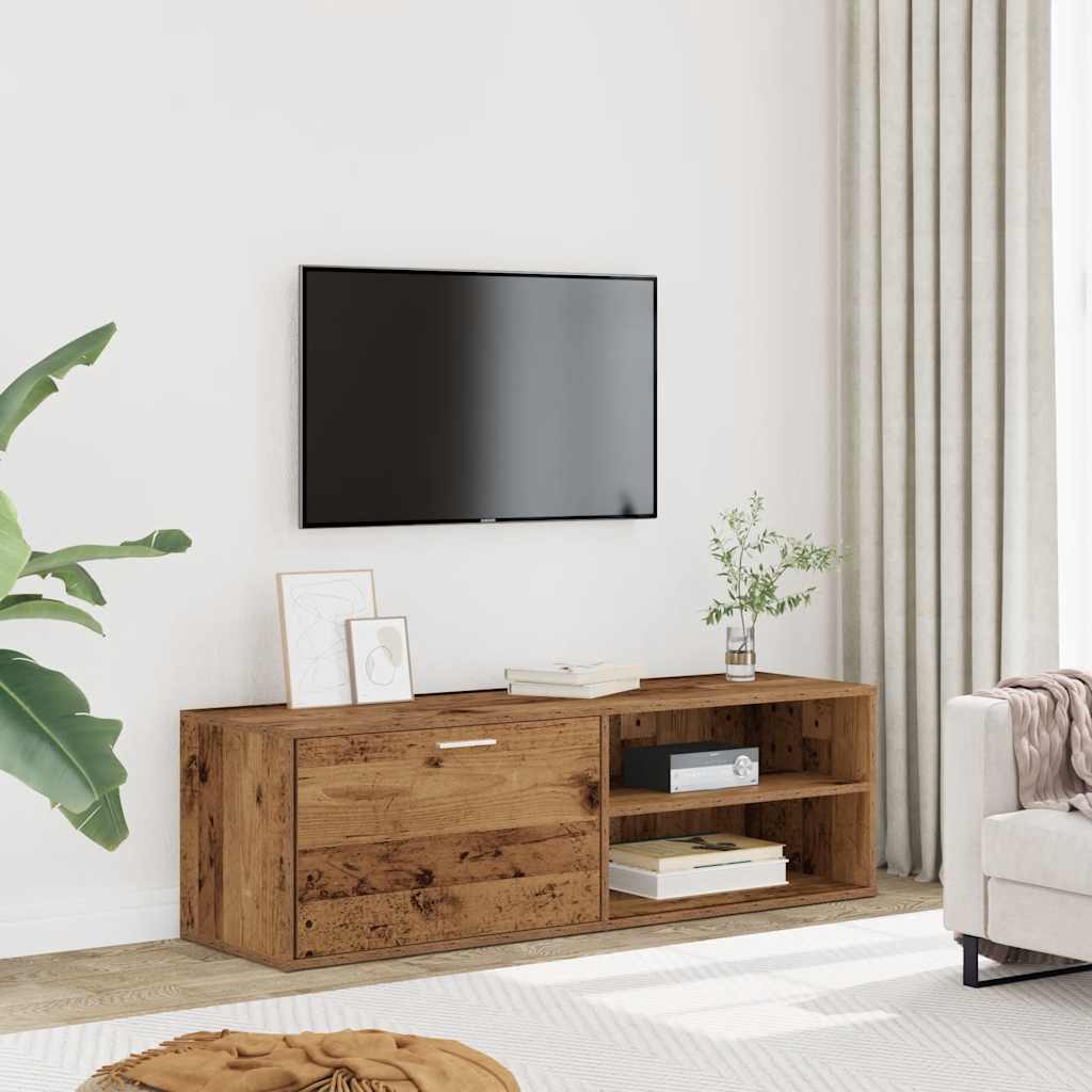 Meuble TV vieux bois 120x34x37 cm bois d'ingénierie - XIOS