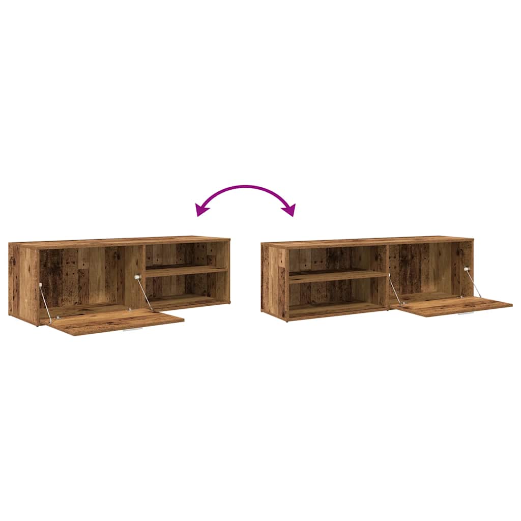 Meuble TV vieux bois 120x34x37 cm bois d'ingénierie - XIOS