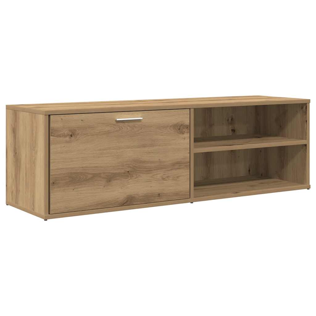 Meuble TV chêne artisanal 120x34x37 cm bois d'ingénierie - XIOS