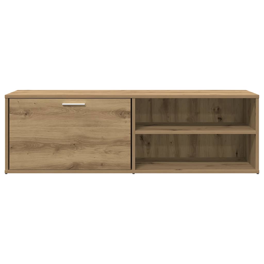Meuble TV chêne artisanal 120x34x37 cm bois d'ingénierie - XIOS