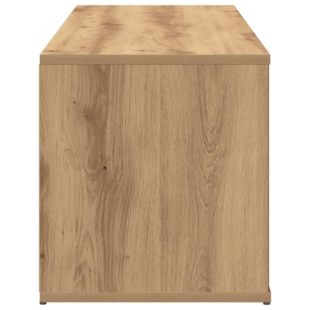Meuble TV chêne artisanal 120x34x37 cm bois d'ingénierie - XIOS
