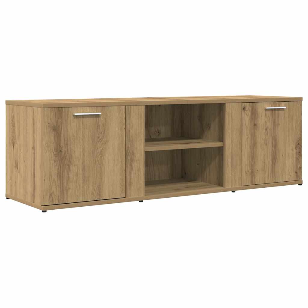 Meuble TV chêne artisanal 120x34x37 cm bois d'ingénierie - XIOS