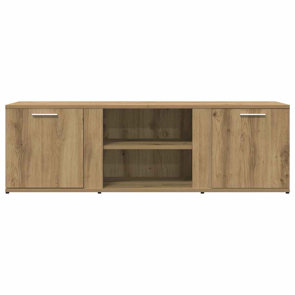 Meuble TV chêne artisanal 120x34x37 cm bois d'ingénierie - XIOS