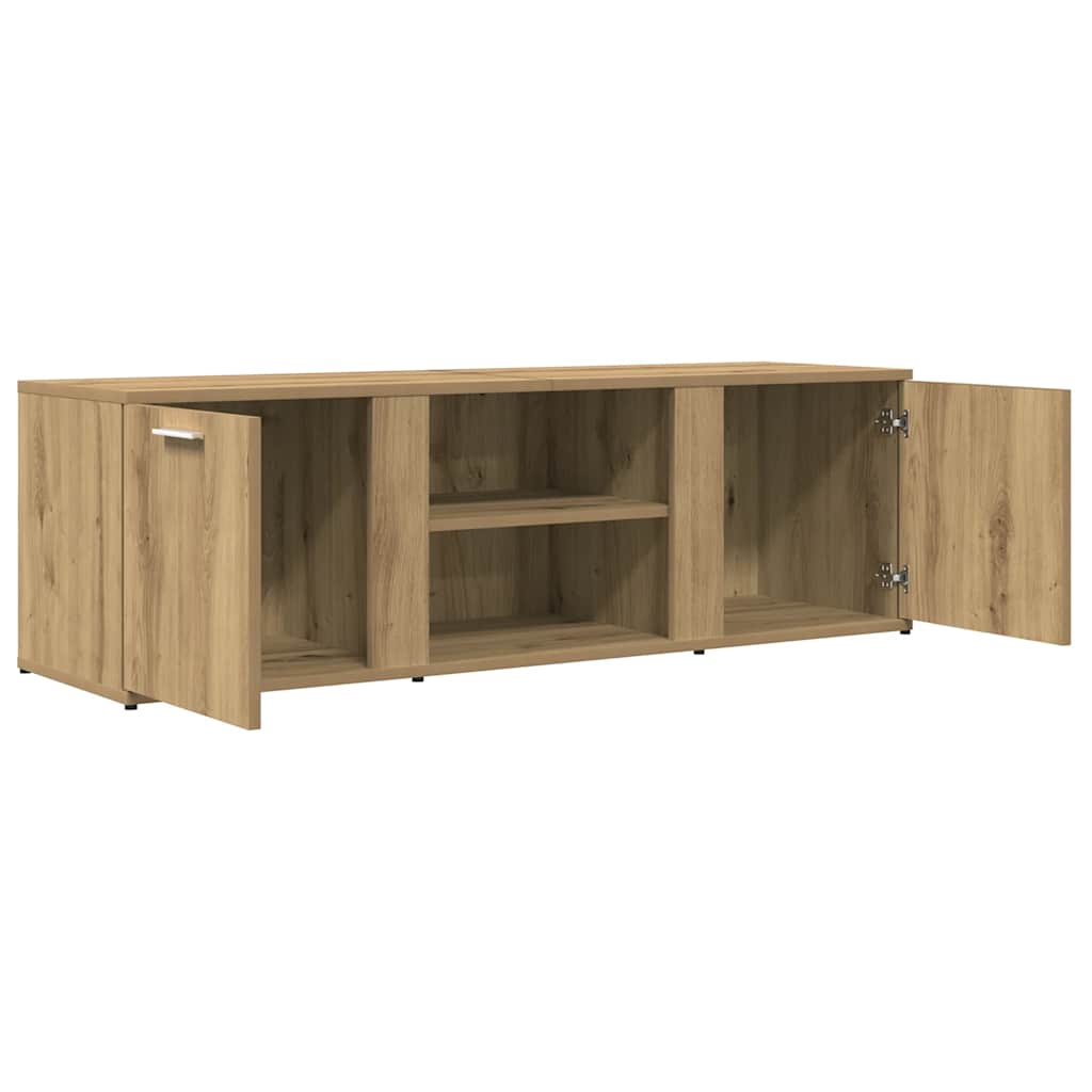 Meuble TV chêne artisanal 120x34x37 cm bois d'ingénierie - XIOS