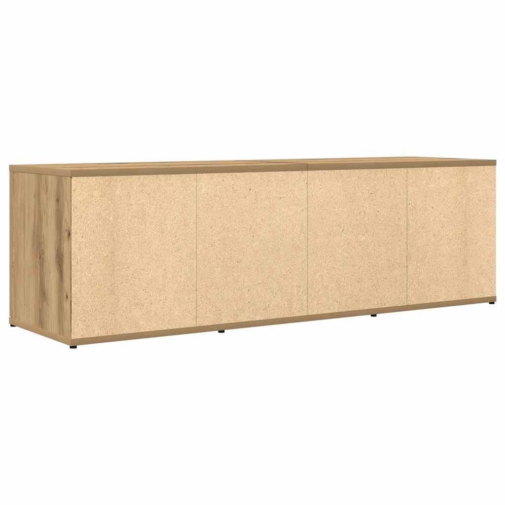 Meuble TV chêne artisanal 120x34x37 cm bois d'ingénierie - XIOS