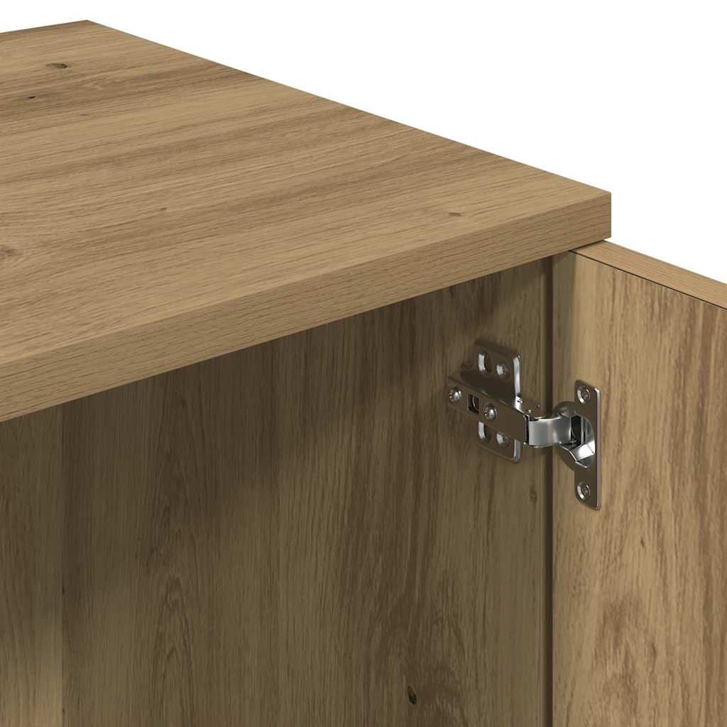 Meuble TV chêne artisanal 120x34x37 cm bois d'ingénierie - XIOS