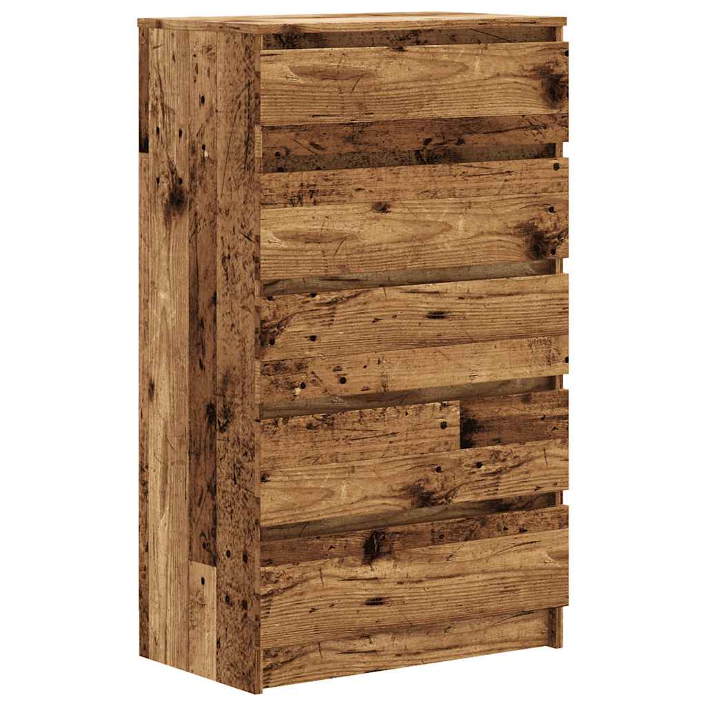 Commode vieux bois 60x36x103 cm bois d'ingénierie - XIOS