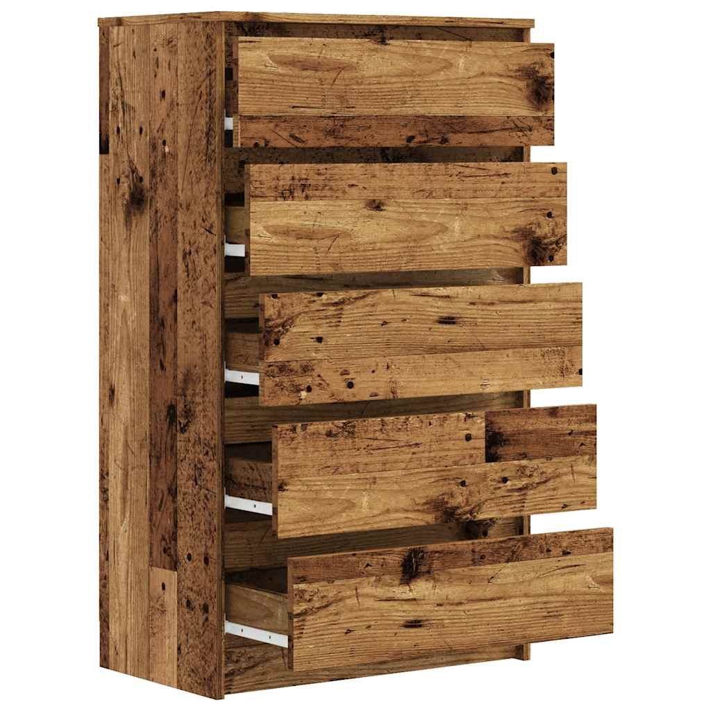 Commode vieux bois 60x36x103 cm bois d'ingénierie - XIOS