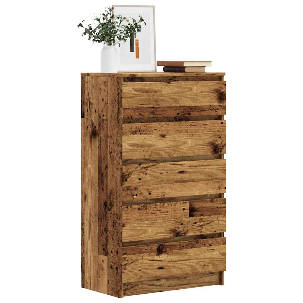 Commode vieux bois 60x36x103 cm bois d'ingénierie - XIOS