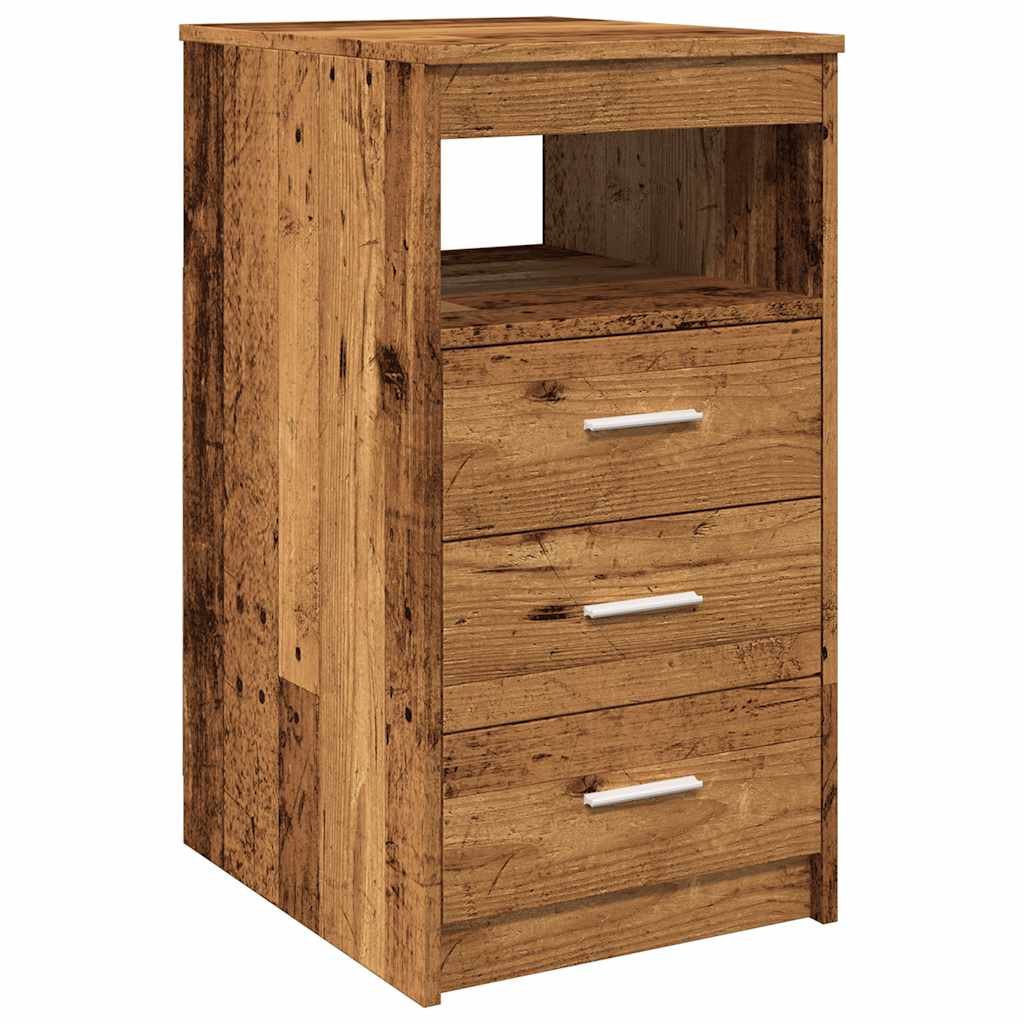 Armoire à tiroirs vieux bois 40x50x76 cm bois d'ingénierie