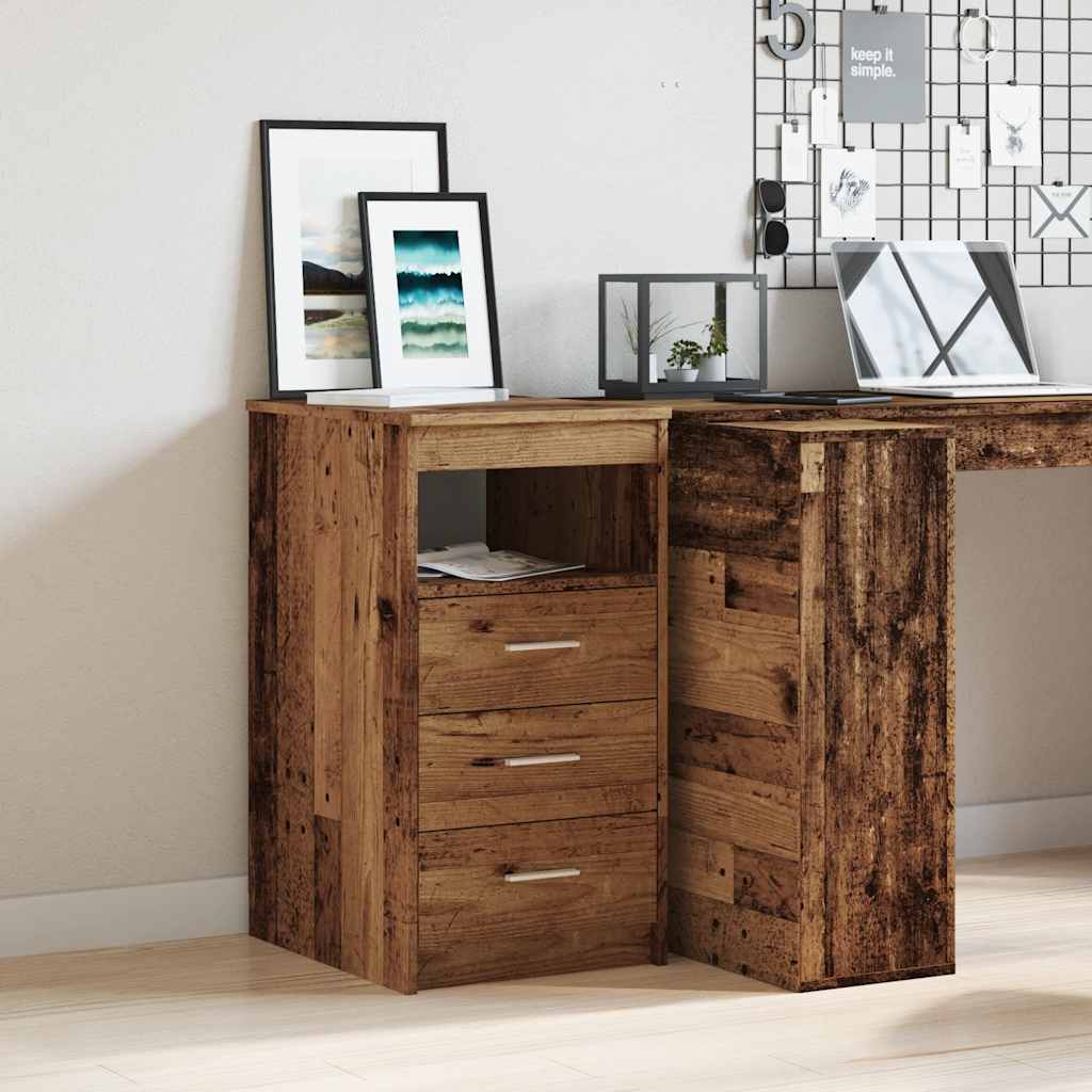 Armoire à tiroirs vieux bois 40x50x76 cm bois d'ingénierie