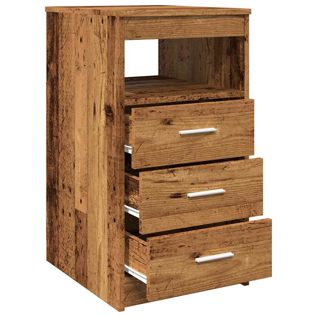 Armoire à tiroirs vieux bois 40x50x76 cm bois d'ingénierie