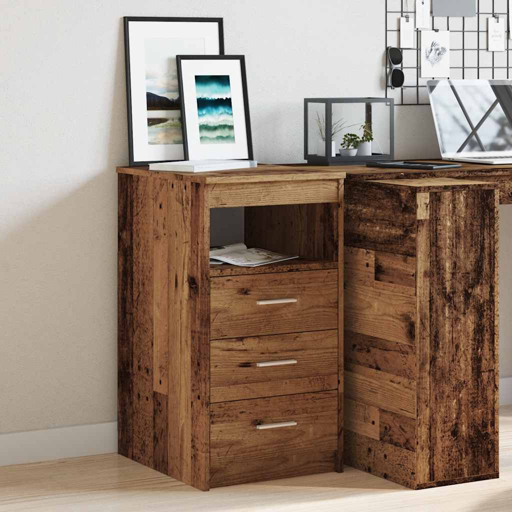 Armoire à tiroirs vieux bois 40x50x76 cm bois d'ingénierie