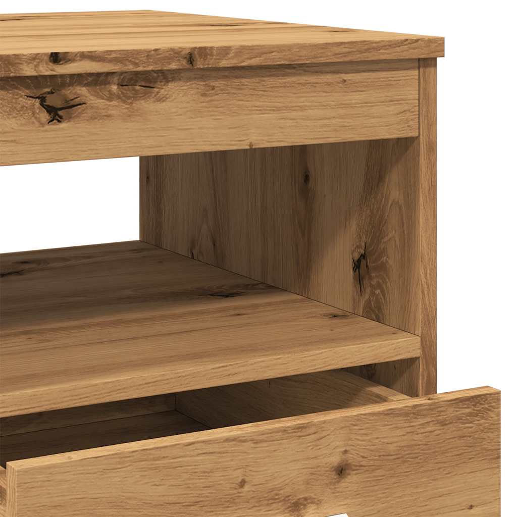 Commode chêne artisanal 40x50x76 cm bois d'ingénierie