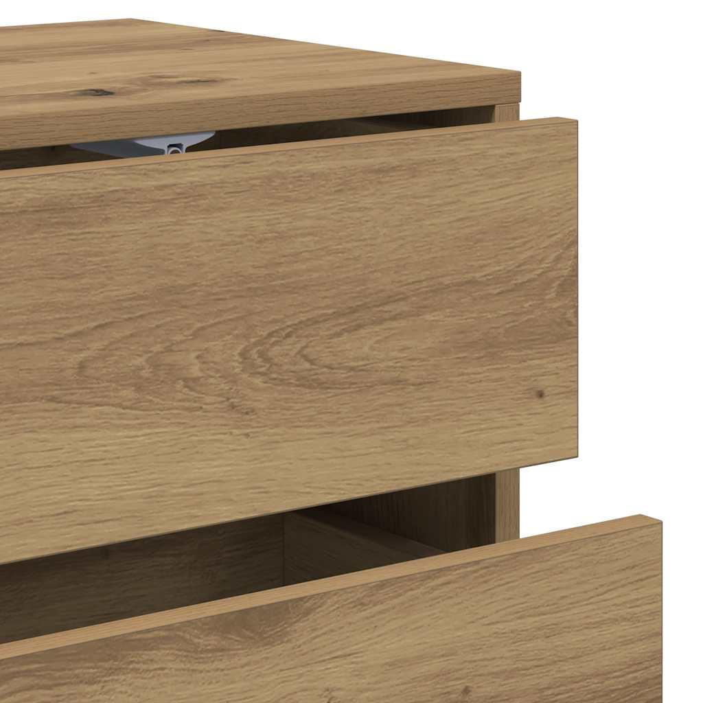 Meuble TV chêne artisanal 80x34x35,5 cm bois d'ingénierie - XIOS