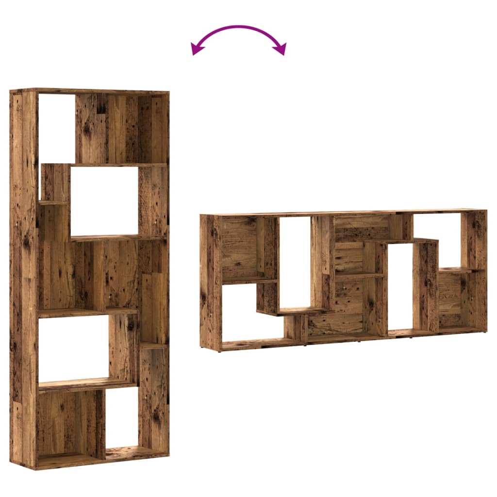 Bibliothèque vieux bois 67x24x161 cm bois d'ingénierie - XIOS