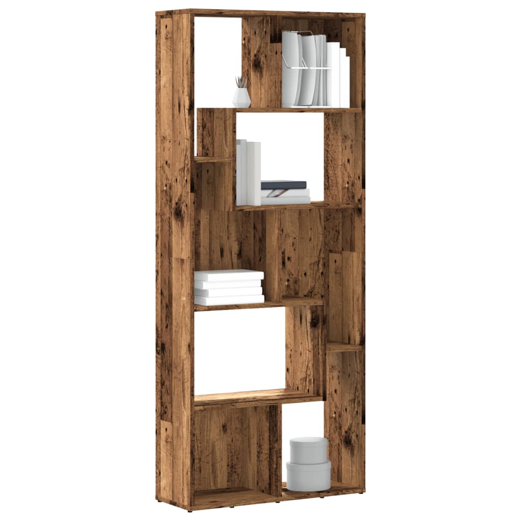 Bibliothèque vieux bois 67x24x161 cm bois d'ingénierie - XIOS