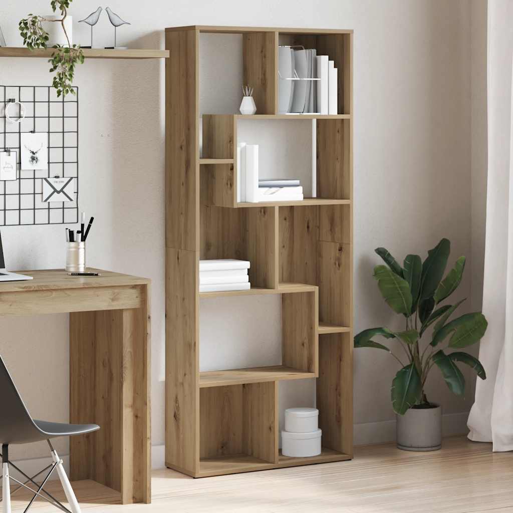 Bibliothèque chêne artisanal 67x24x161 cm bois d'ingénierie - XIOS