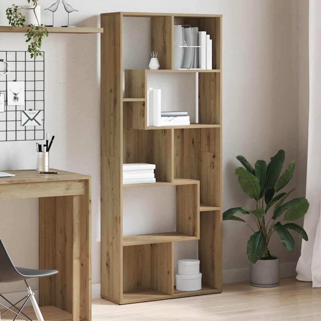 Bibliothèque chêne artisanal 67x24x161 cm bois d'ingénierie - XIOS