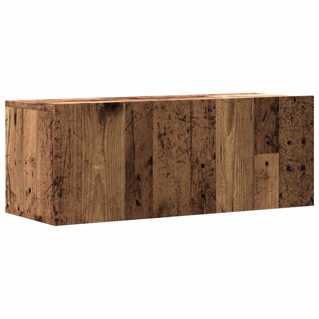 Meuble TV mural vieux bois 80x30x30 cm bois d'ingénierie - XIOS