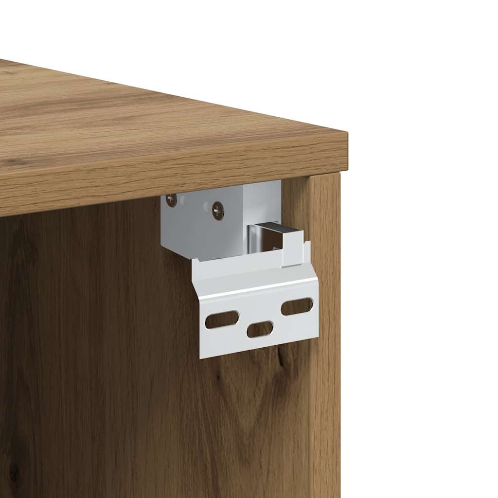 Meuble TV mural chêne artisanal 100x30x30 cm bois d'ingénierie - XIOS