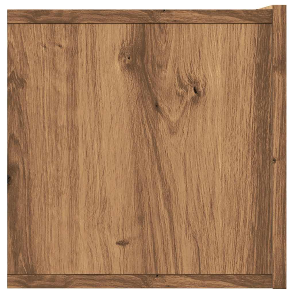 Meuble TV mural chêne artisanal 120x30x30 cm bois d'ingénierie - XIOS