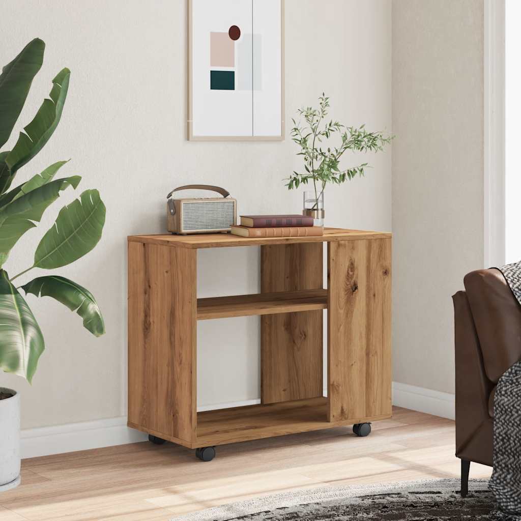 Table d'appoint chêne artisanal 70x35x55 cm bois d'ingénierie - XIOS