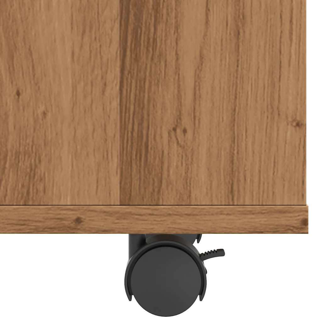 Table d'appoint chêne artisanal 70x35x55 cm bois d'ingénierie - XIOS