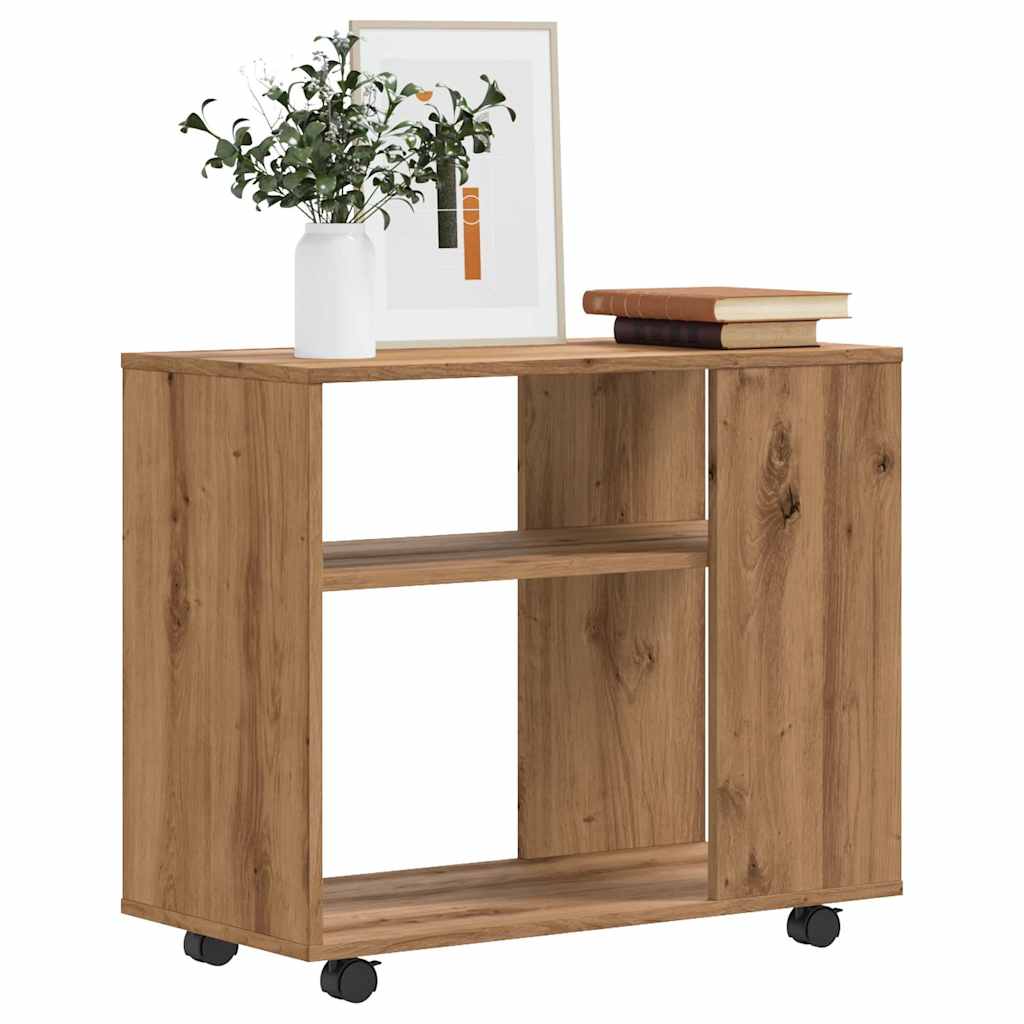 Table d'appoint chêne artisanal 70x35x55 cm bois d'ingénierie - XIOS